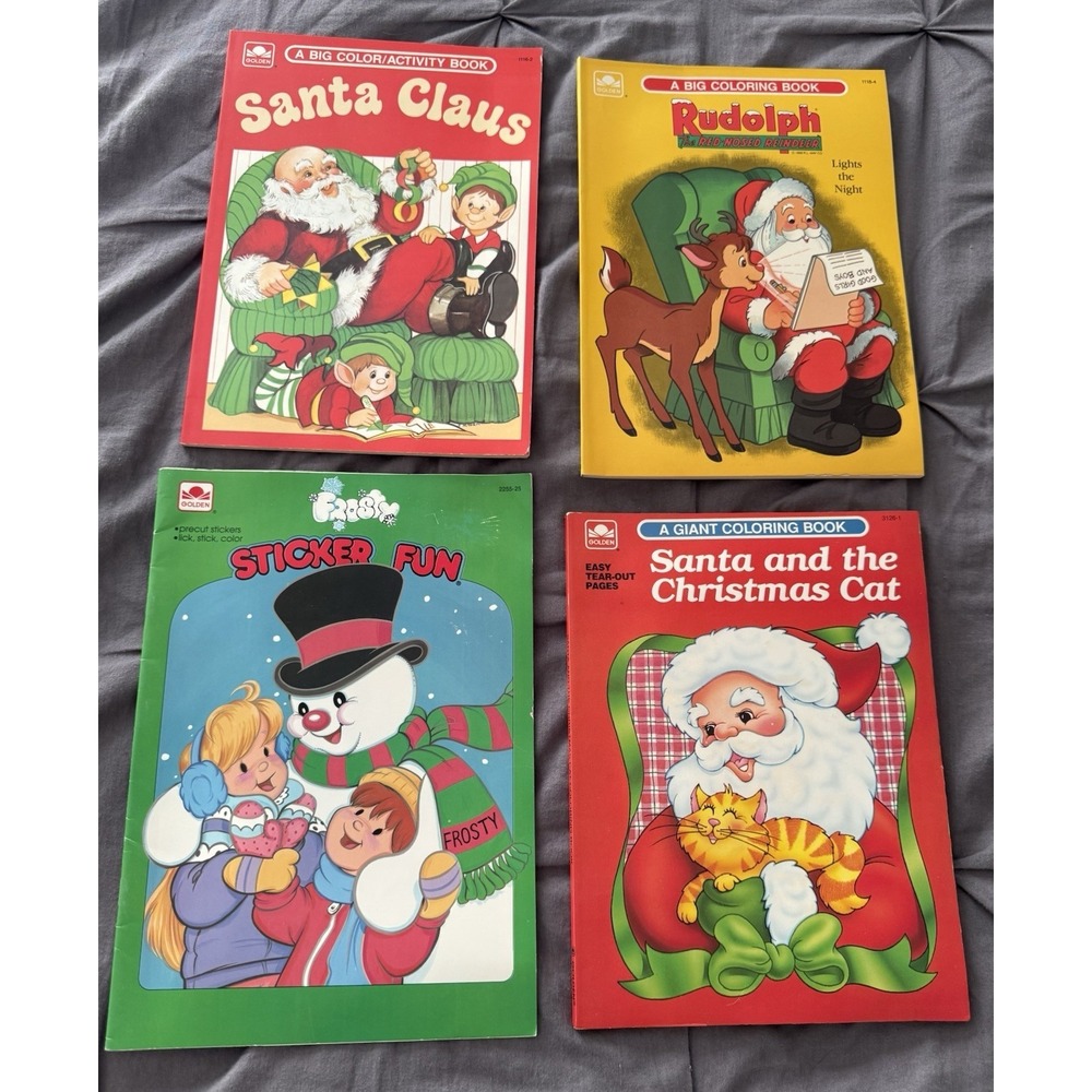 Lot Of 4 Vintage 1980s Unused Coloring/ Activity Books